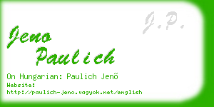 jeno paulich business card